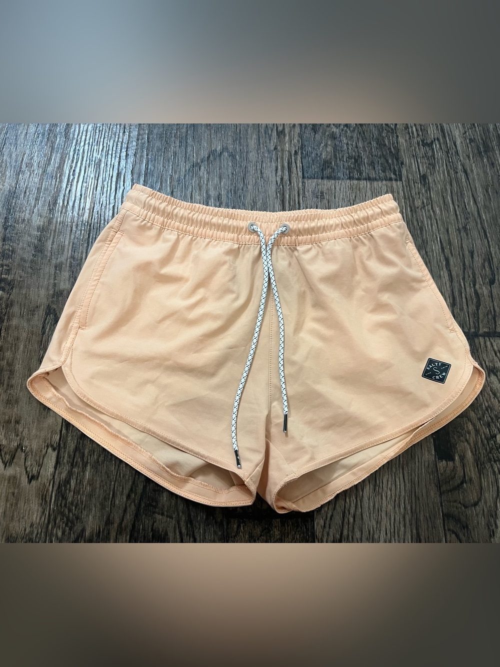 Salty Crew Peach Elastic Drawstring Athletic Shorts